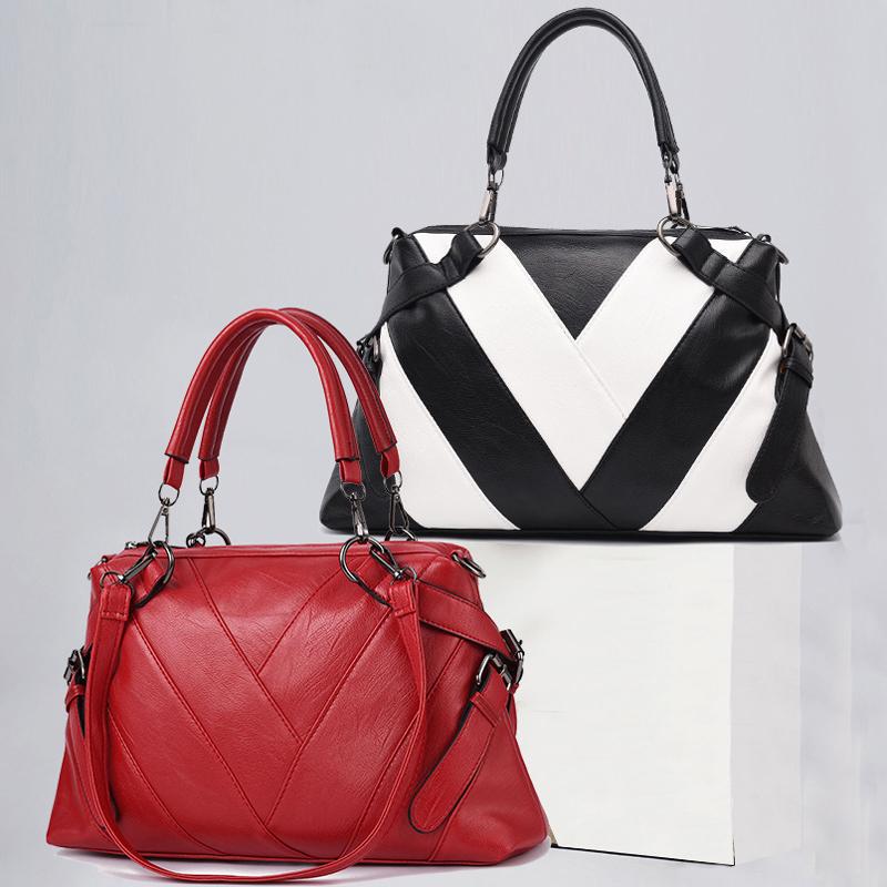 Patchwork Shoulder Bag Women Designer Handbag Bag Ladies PU Leather Crossbody Bag Female Solid Color Bag