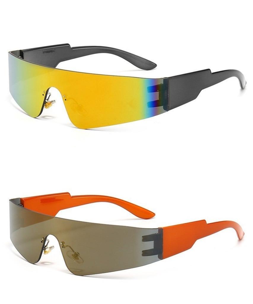 Панк Солнцезащитные очки Моноблок Новые Y2k Безободковые Солнцезащитные очки 2000-х Оттенки Очки UV400 Женские Дизайнерские Очки