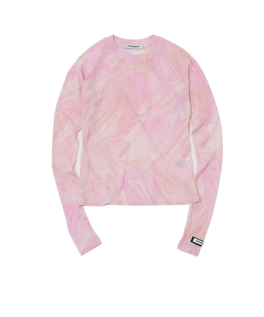 SWAYGLOW Fingerhole Raglan T-Shirt_Pink Print