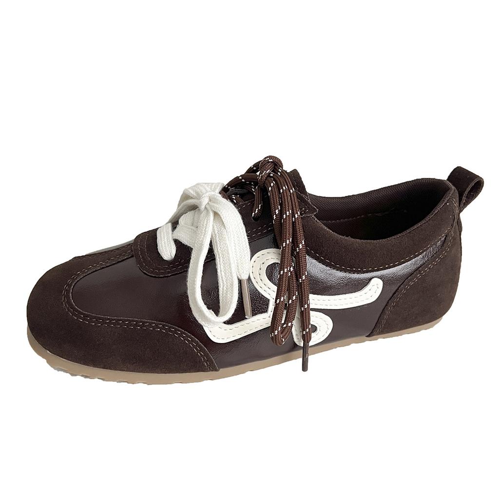 Нишевые кроссовки с круглым носком, уродливо-милые, в стиле ретро, немецкие тренировочные кроссовки, женские, 2025 новые, на плоской подошве, с внутренней высотой, повседневные, кеды Forrest Gump