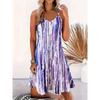 Abstract Print Spaghetti Strap Dress, Casual V Neck Sleeveless A-line Cami Dress, Women's Clothing