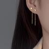 Женские серьги-кисточки из стерлингового серебра S925 - Летняя коллекция 2025 года, Легкая роскошь, Короткая цепочка для ушей