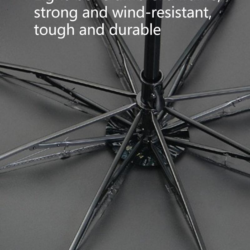 1 шт. Ручной складной зонт, 3-слойный зонт, Двойного назначения для дождливого сезона, Простой деловой зонт, Однотонный зонт для мужчин и женщин, Одноместный