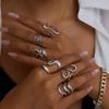 Uworld Minimalist Silver Color Smooth Line Irregular Ring Adjustable and Stackable Women's Accessories Party Gift