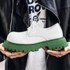 Hight Quality  New British Street Style Mixed Leather Shoes For Men's  Black White  Dress Height Increasing Shoes