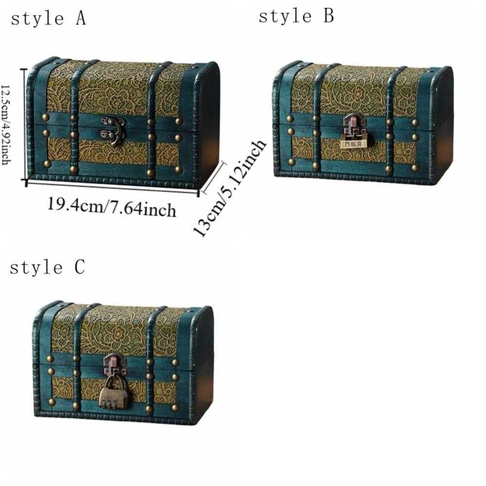 Прочный Антикварный Деревянный Ящик для Хранения Антикварная Отделка Деревянная Коробка для Украшения Дома Резной Дизайн с Крышкой Органайзеры Кейс Спальня