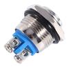 12V 16mm Car Waterproof Momentary Metal Push Button ON OFF Horn Switch Silver High Flush Switch Start