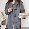 New Style Horn Button Double-sided Cashmere Coat for Women, College Style Loose Hooded Woolen Coat for Small People