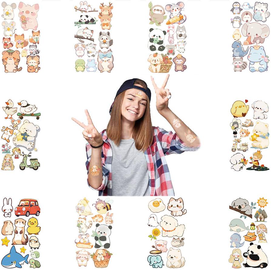 New Cartoon Ink Animal Tattoo Stickers Waterproof Party Gift Funny Face Stickers