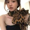 Voile Leopard Print Scarf Classic Women's Wrap Shawls Elegant Y2k Silk Scarf  Female