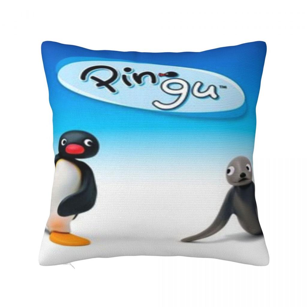 Чехлы для подушек с пингвинами из мультфильма Pingus, Мерч, Наволочка с принтом, Чехол для декоративной подушки, Домашний декор, На молнии, Разные размеры
