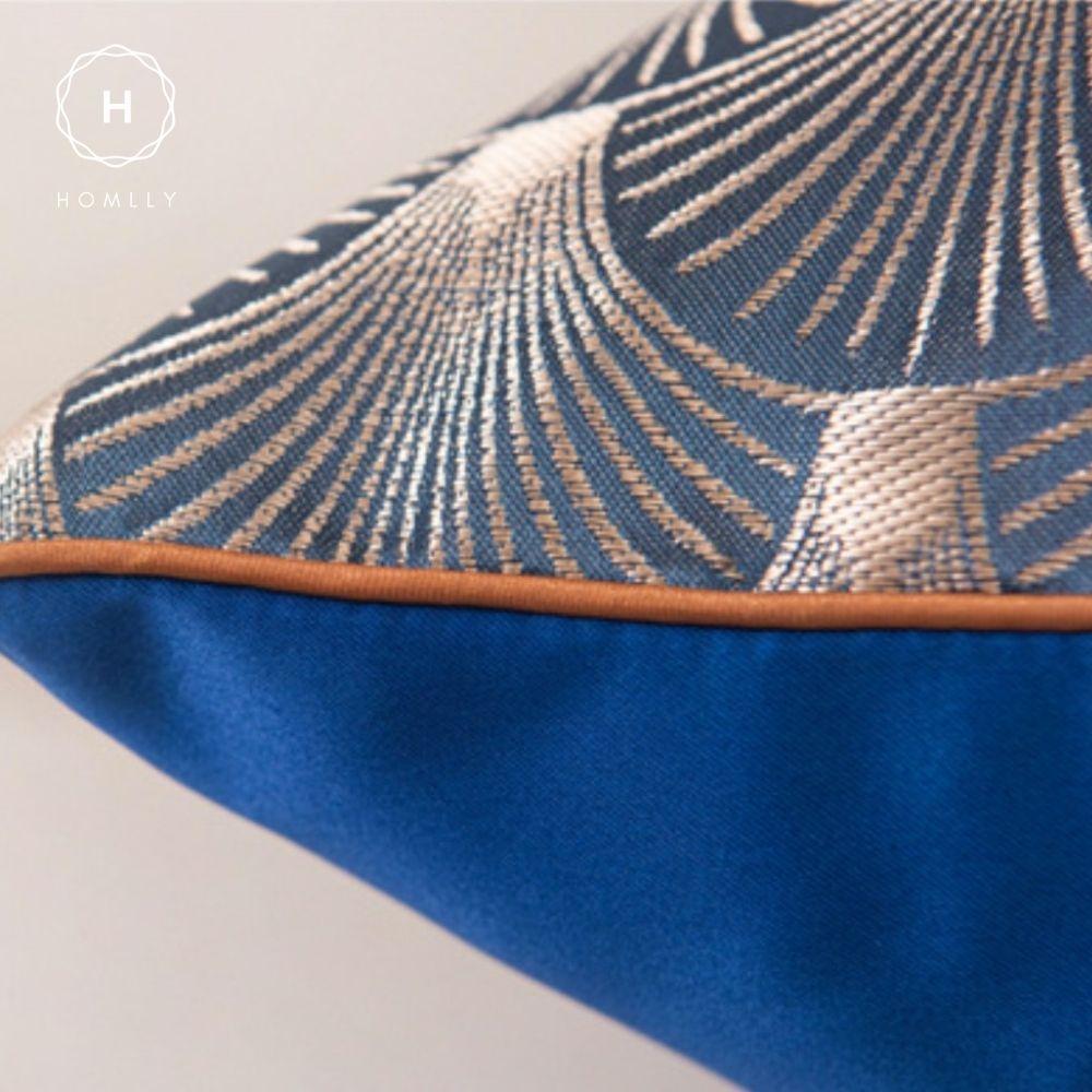 Homlly Oriental Fan Jacquard Cushion Cover Pillowcase X2PCS