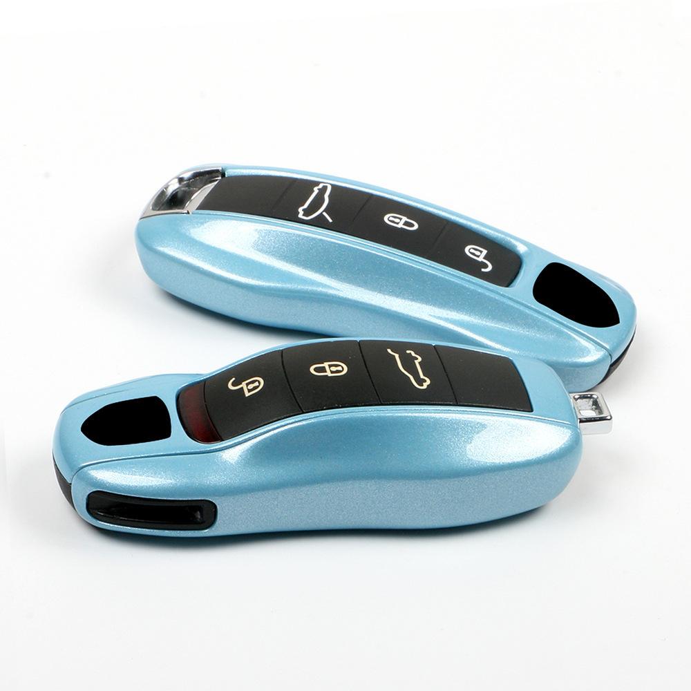 For Porsche Taycan Key Case 911 Paramela Macan Cayenne 718 Ice Crystal Blue Replacement Case