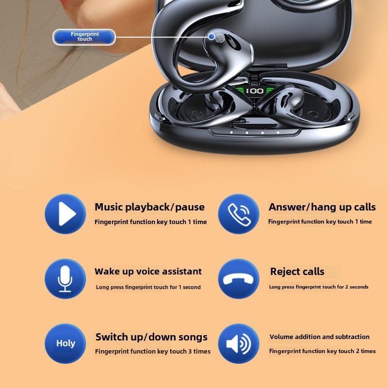 Беспроводные наушники Bluetooth с костной проводимостью не подходят к уху 5.3 Висячее движение уха
