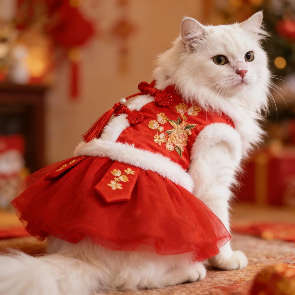 Одежда для кошек и собак. Праздничная одежда для питомцев на Китайский Новый год. Юбки. F