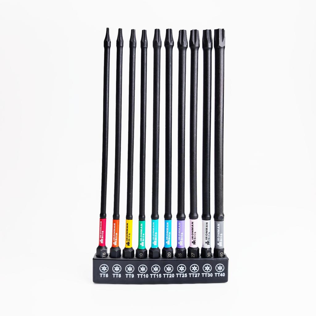 Магнитный бит для ударной отвертки Torx, сталь S2, длинный удлинитель, биты для шуруповерта, шестигранный хвостовик, головка с держателем-основанием