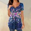 Women Tunic Tops Dressy Casual Summer Short Sleeve Shirts Loose Fit Pleated Boho Top