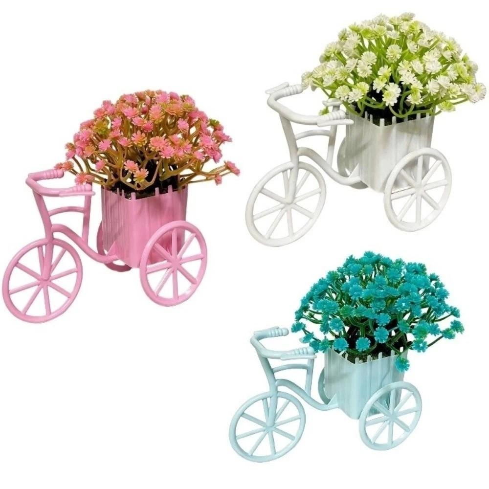 Country tyle Mini Bicycle Ornaments Miniature Garden Artificial Green Plants Wedding Decor
