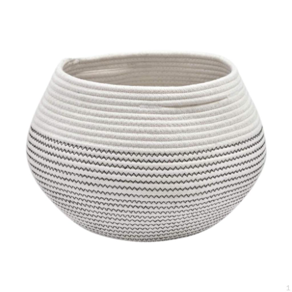 Плетеная корзина для хранения, декоративный контейнер, ящик для дома с ручкой, небольшой круглый завод для