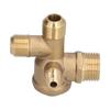 Air Compressor Valve Replacement Components Brass 4 Way Double Pipe Check Valve Accessory10x16x 16x20.5mm