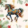 2D Подвесное украшение в виде лошади Акриловое плоское украшение в виде лошади Украшение для рождественской елки для любителей лошадей Конные подарки Праздничный декор