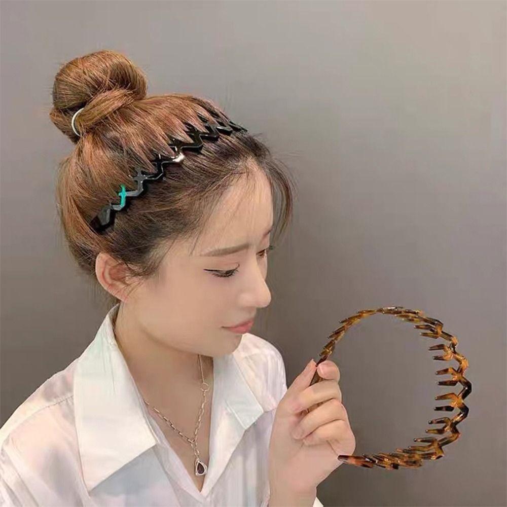 4Pcs Plastic Zigzag Hairband Makeup Headband Hair Hoop High-quality Teeth Hair Band Washing Face