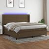 VidaXL Slat Bed Base with Mattress and LEDs, Upholstered Bed with Headboard, Double Bed, Adult Bedroom Bed, 3138424