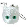 Cat Shaped Ornament 3D Printed Head Keychain, Cute Kawaii Kitten Bag Charm with Pearlescent Finish & Bright Playful Decoration Green Eyes, Lightweight