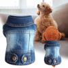 Denim Vest Jacket T-Shirt Cute Puppy Clothes, Comfortable Cool Clothing For Small Dogs