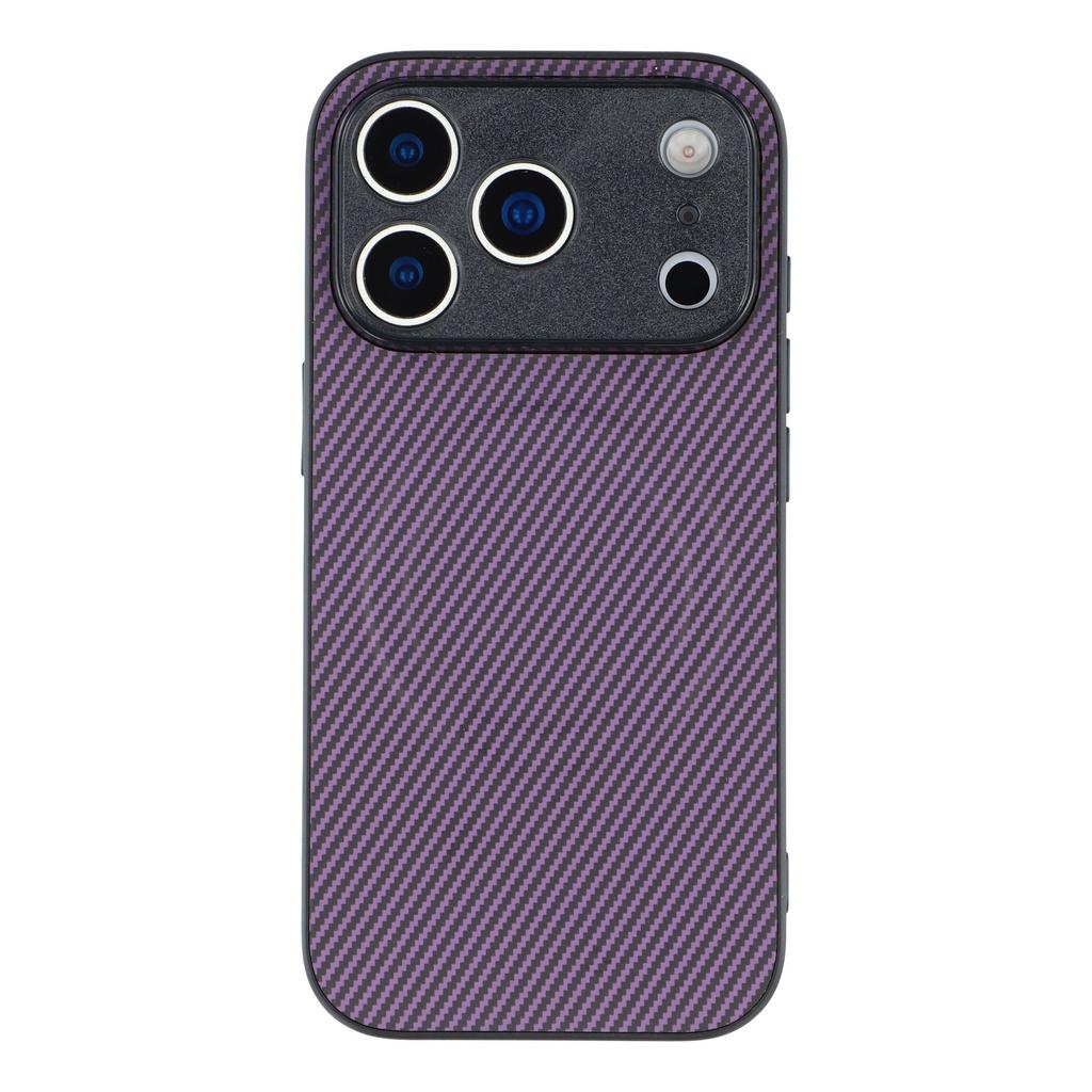 For iPhone 17 Pro Magnetic Case Carbon Fiber Texture TPU PC Phone Back Cover