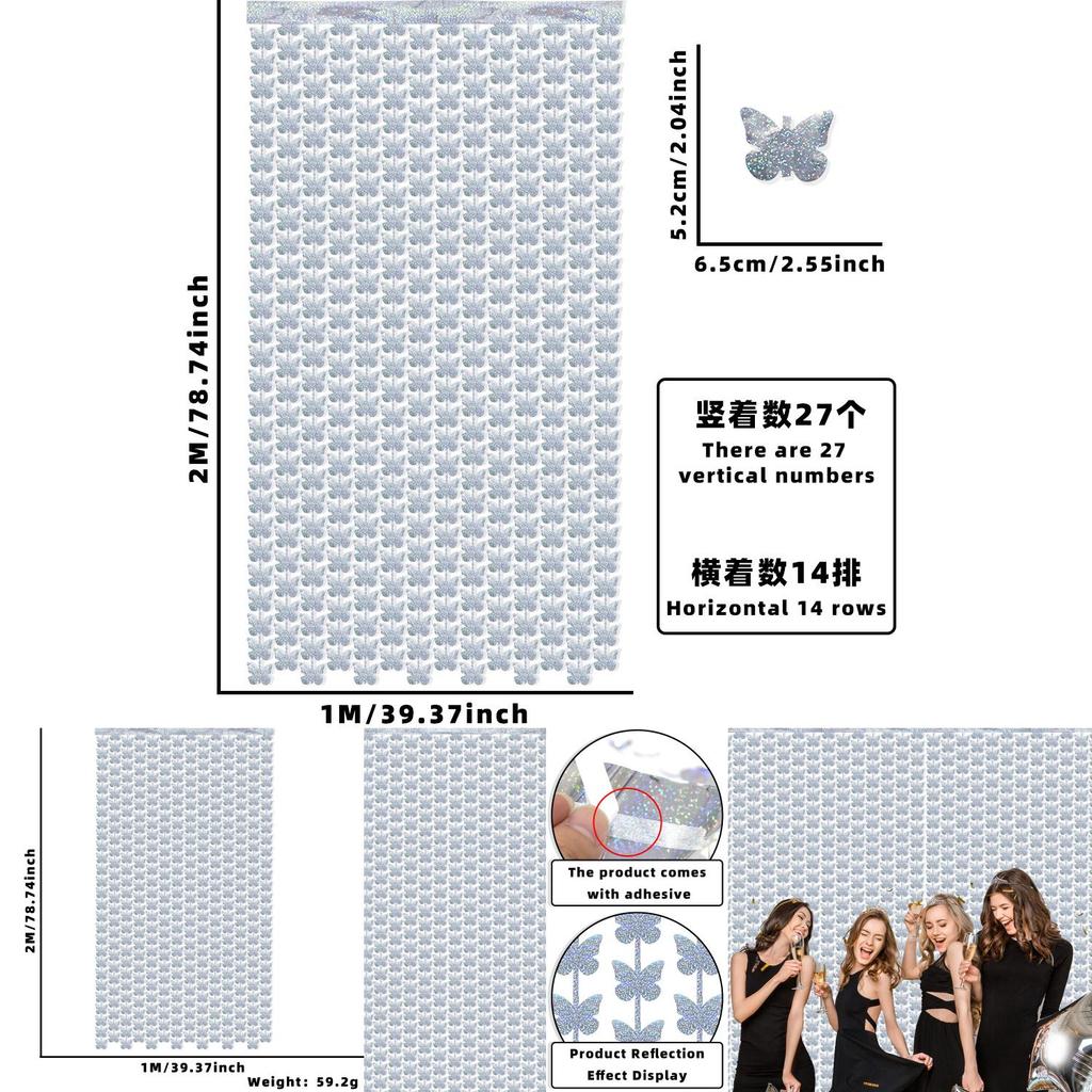 Radiant Butterfly Raindrop Curtain Decoration For Festive Party Celebrations And Birthdays