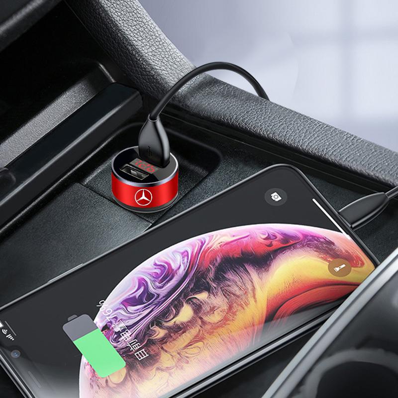 Автомобильное зарядное устройство 2 USB порта Быстрая зарядка Цифровой дисплей Автомобильные аксессуары Для Mercedes-Benz AMG W212 W220 W221 W222 W108 W126 W140 W168 W169 W176 W177