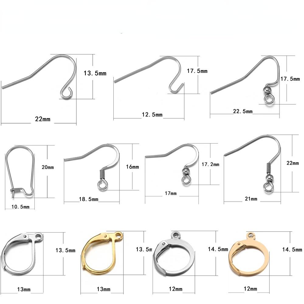 20-50pcs Stainless Steel Hypoallergenic Earring Hooks Fish Earwire Earrings Clasps Earring Wires For Jewelry Maki