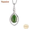 Танциз Стерлингового Серебра 925 Классическое Женское Нефритовое Ожерелье Кулон Циркон Модный Подарок