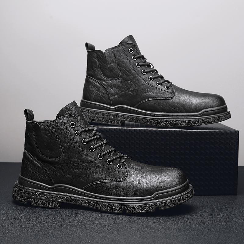 2024 новые мужские ботинки высокие мотоциклетные ботинки модная кожаная обувь повседневные уличные ботильоны мужские кроссовки Bota Masculina