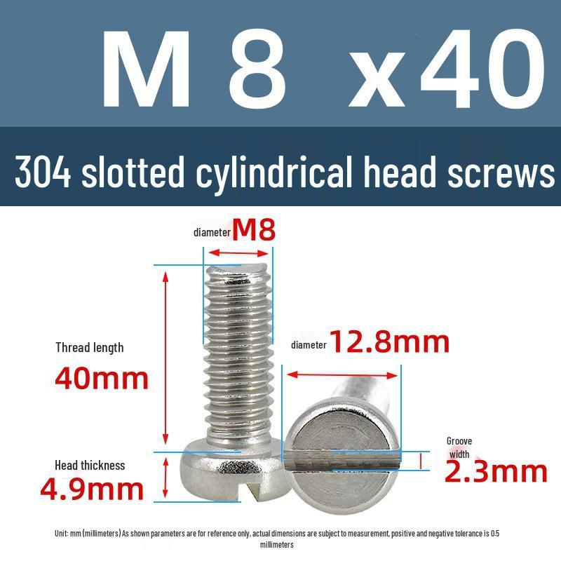 Yigu 304 Stainless Steel Slotted Pan Head Screws M1.6-M10