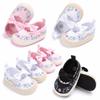 New Fashion Embroidered Baby Girl Shoes Pink Flowers Newborn Infant Footwear Toddler Mary Jane Flats for 1 Year Walking Shoes