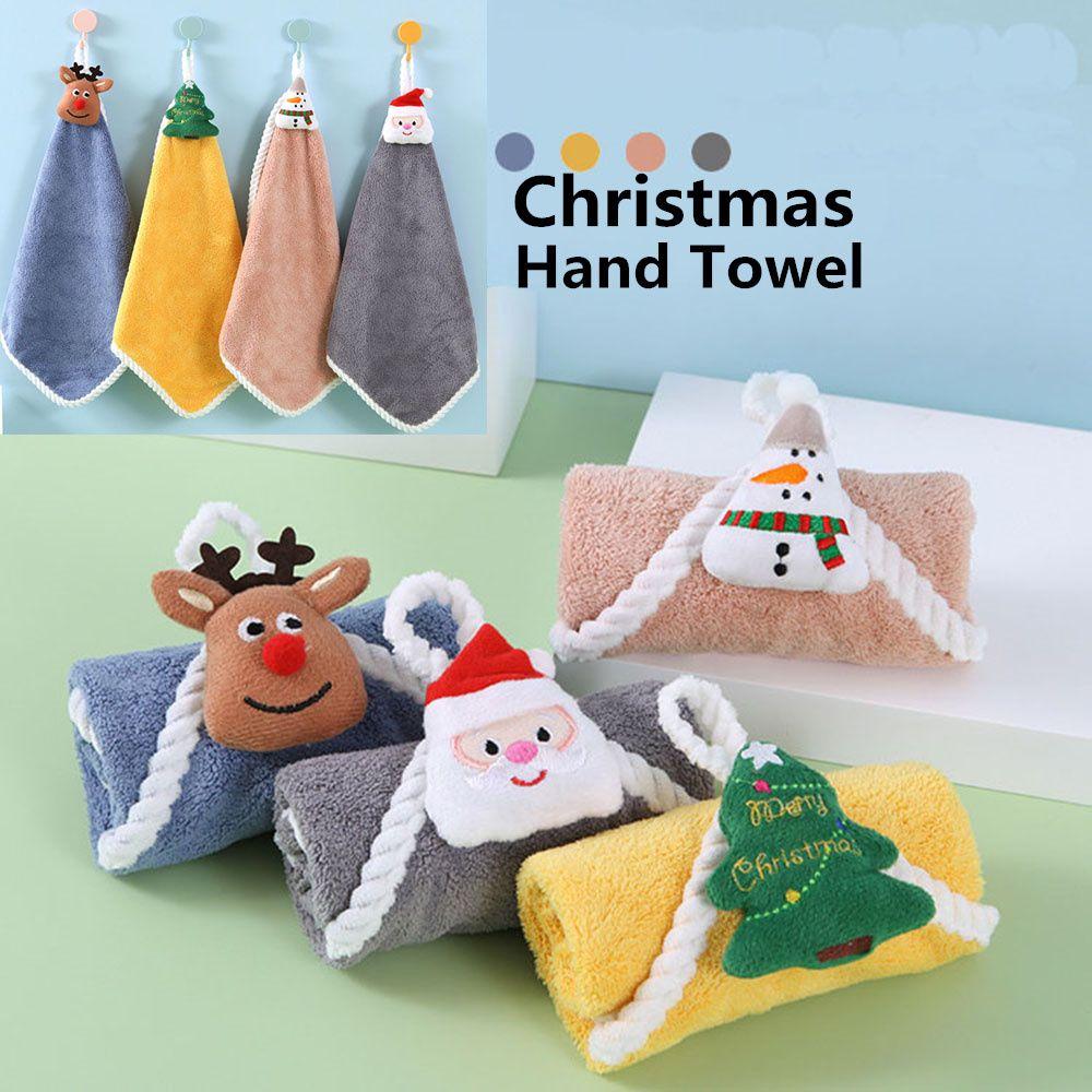 Полотенце для ванной, детская адсорбционная ткань, кухонное или банное подвесное полотенце для рук, рождественское полотенце для рук