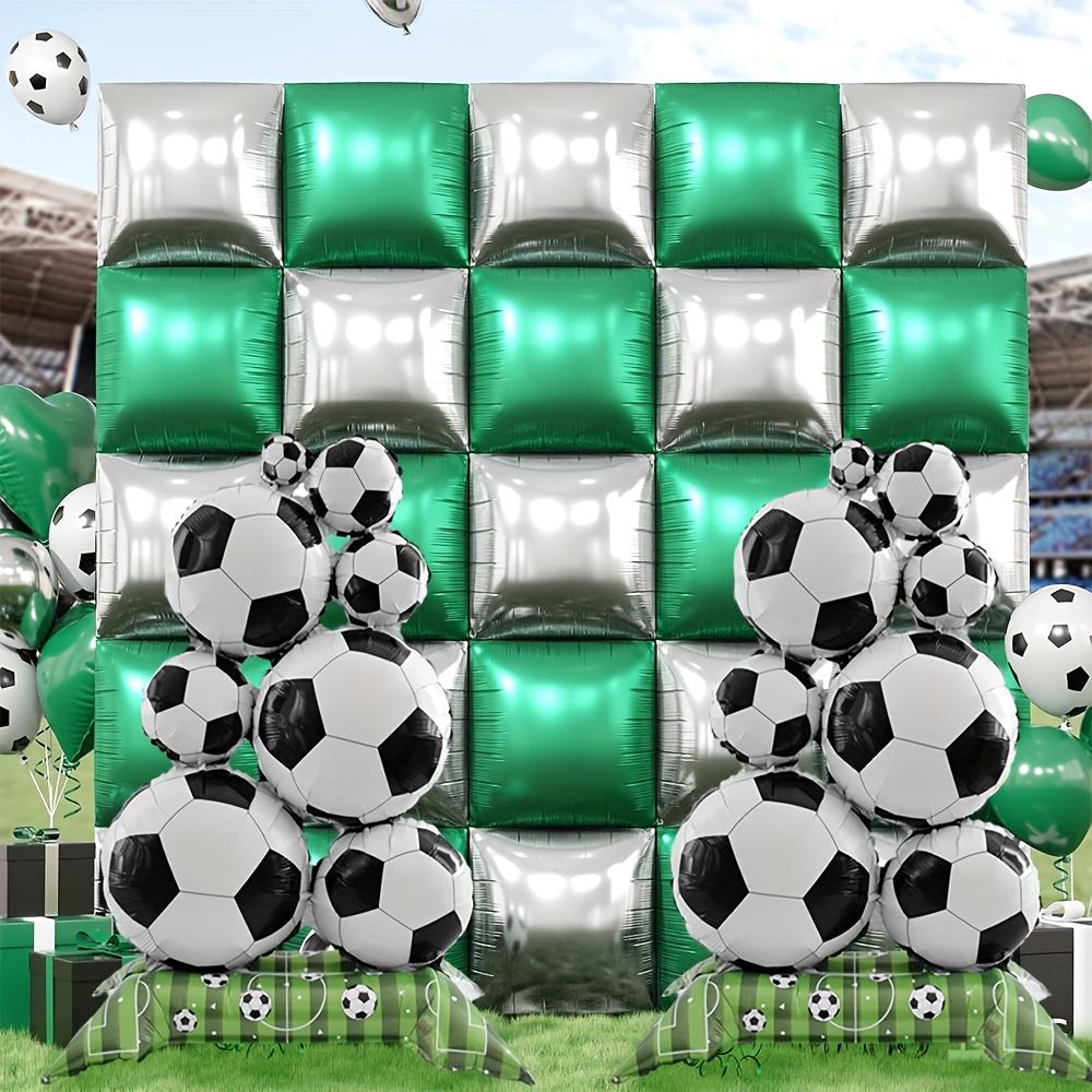 2-Pack Medium Standing Soccer Ball Pile Foil Balloons Perfect for soccer-themed party decorations and World Cup celebrations