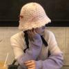 Милая и симпатичная вязаная шапка-ведро с бантом, женская осенне-зимняя универсальная теплая защитная шапка для ушей с большой окружностью головы из шерсти