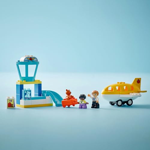 LEGO Duplo Город Duplo Первый аэропорт Игрушка, Подарок на день рождения, Обучающие кубики, Мальчики и девочки, Возраст 18 месяцев, 2 года, 4 года, Ролевая игра, V