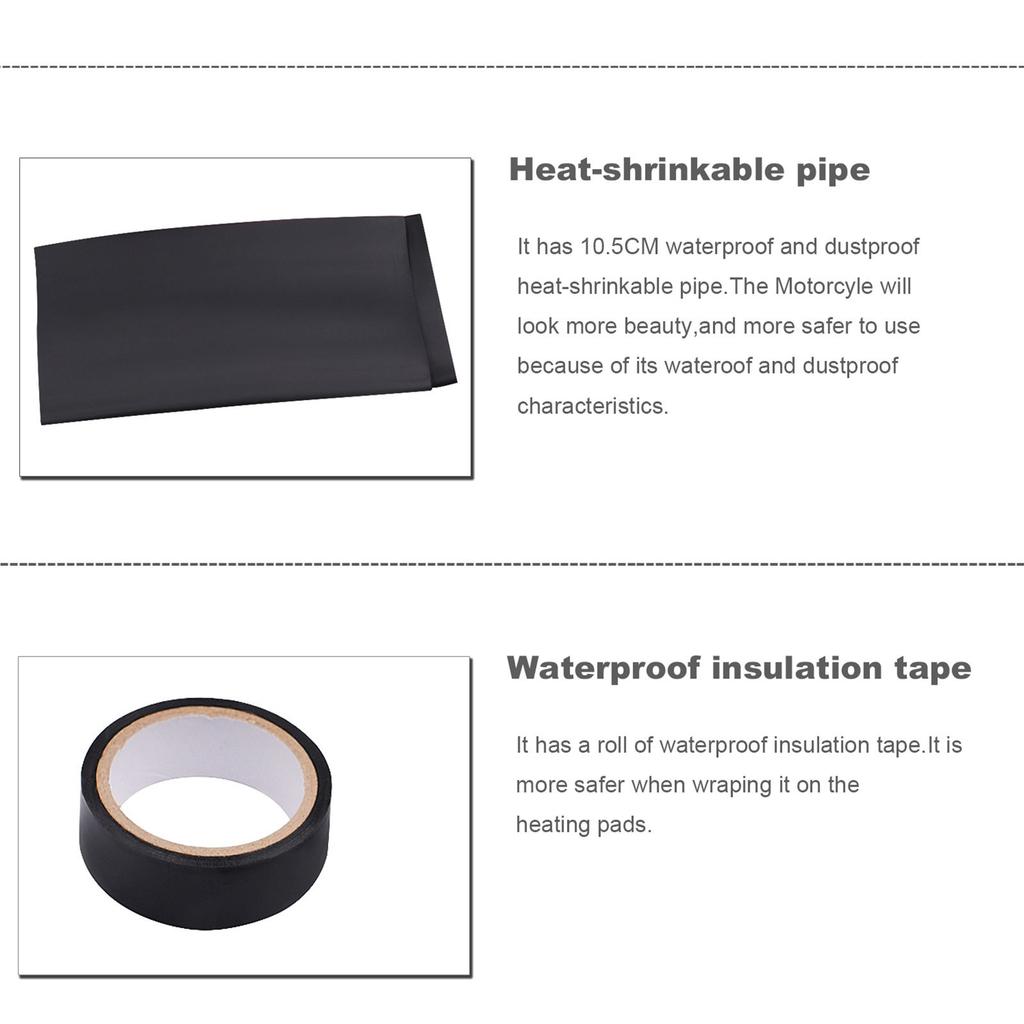 12V Heated Hand Grips Pad Handlebar Warm Heater Multi-Temperature For Motorcycle