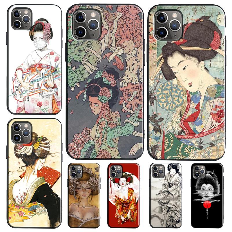 Japanese Geisha Phone Case For iPhone 17 Air 16 15 13 12 11 14 Pro Max 12 13 mini 15 16 Plus 16e Cover Coque