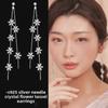 Корейские серьги-кисточки из серебра S925 с кристаллами и цветами - Элегантный лесной стиль