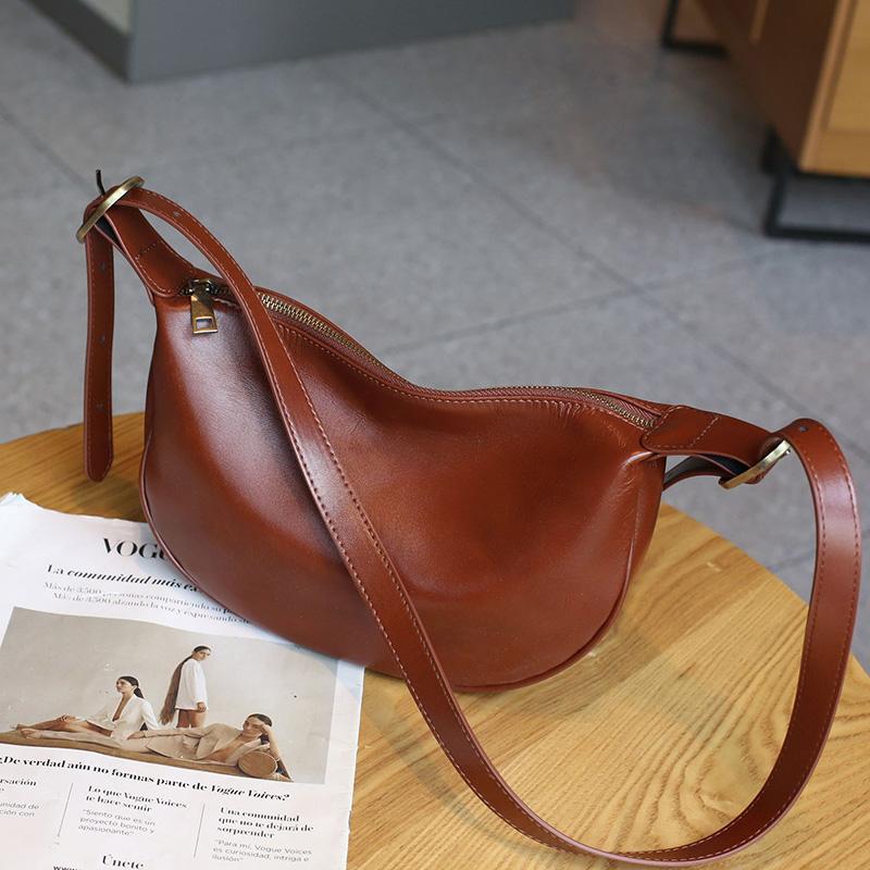 2025 Новые женские сумки через плечо из натуральной кожи, сумка-пельмень, превосходная сумка через плечо из коровьей кожи, оригинальный дизайн, сумка-хобо, кошелек