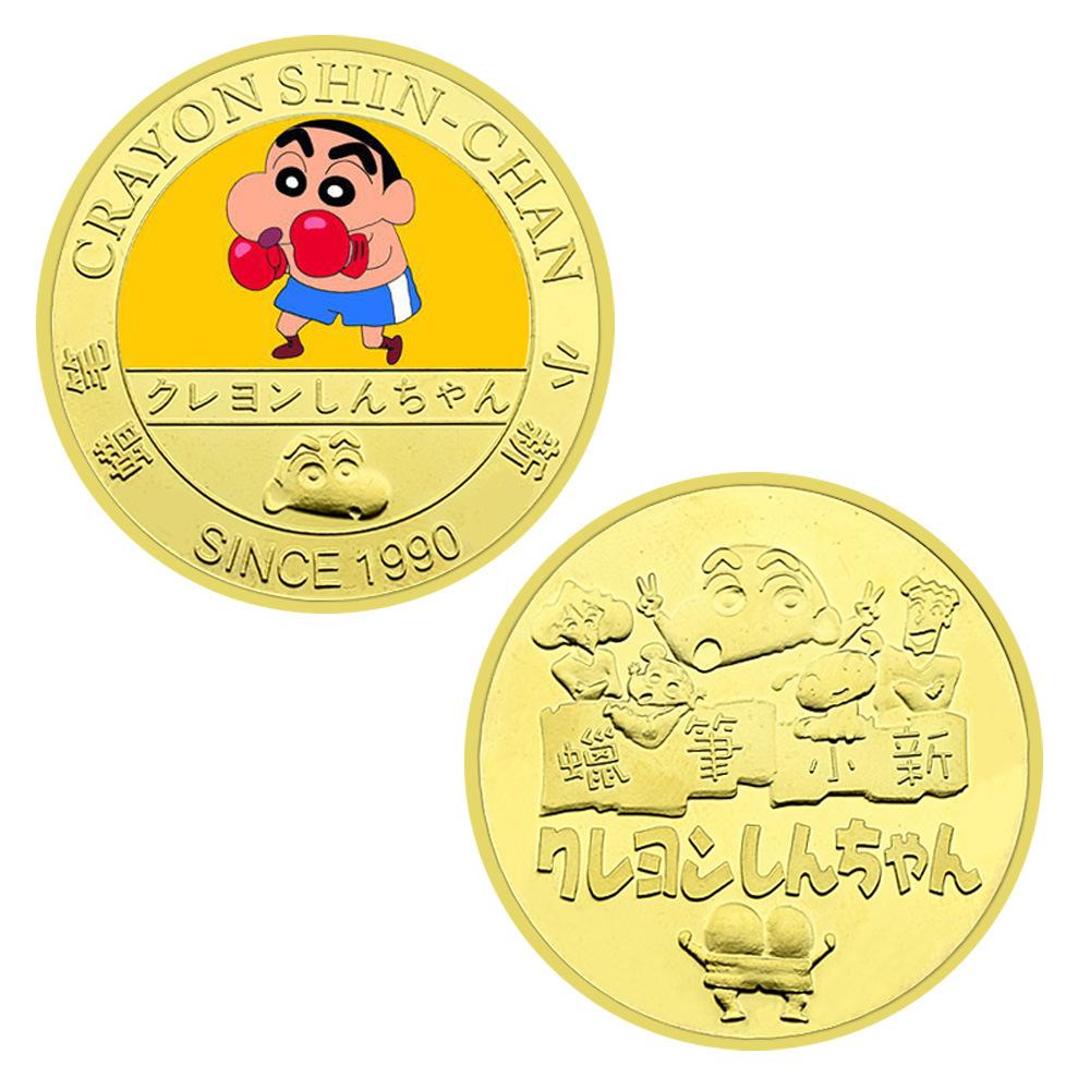 Gold plated colored commemorative coins for Japanese manga and anime merchandise, anime children's souvenirs
