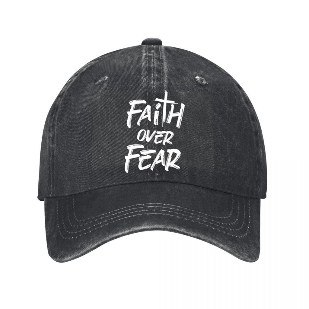Faith Over Fear Snapback Hat New Vintage Washed Cotton Baseball Cap Parent Kids Sun Hats