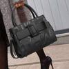 Temperament Genuine Leather Women's Bag New Fashion Letter Handbag Commuting Large Capacity Diagonal Cross Bag Women