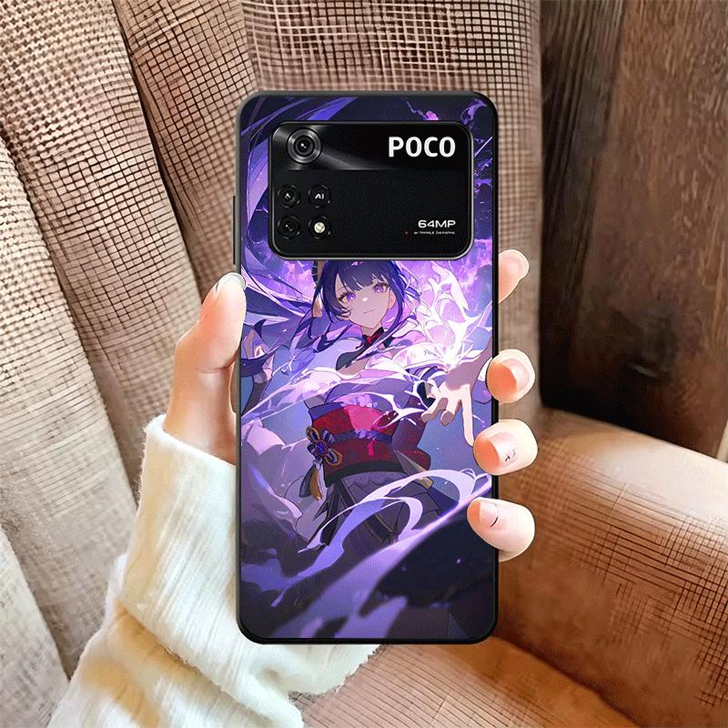 Мягкий чехол для телефона Genshin Impact Райдэн Сёгун для Xiaomi Poco X5 X6 X7 X8 Pro Max X3 F7 F8 Ultra M8 M7 M6 M5 Redmi 15 15C 14C 13C