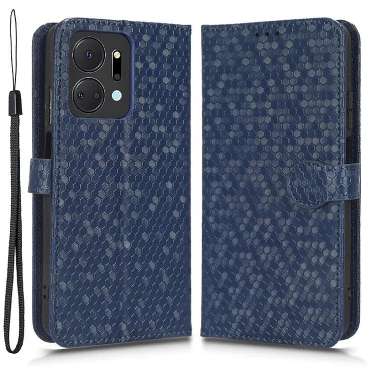 Чехол-кошелек с тиснением в виде точек для Honor X7a 5G, кожаный чехол-подставка